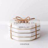 Octagon Shaped White Marble Coaster Set in Cheap Price thumbnail-1