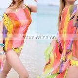 Hot Selling Super Big Colorful Sexy Mature Beach Pareo Rayon Cover up Beach Dress thumbnail-3