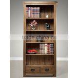 Rustic Style Solid Wooden Bookcase With Drawer