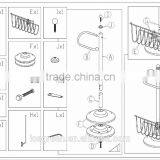 Toilet Paper Dispenser Stand With Magazine Rack, Chrome Plated thumbnail-3