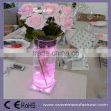 Wireless Remote Control Square Shape 4 Inch LED Table Centerpiece Base Light for Wedding Centerpiece thumbnail-1