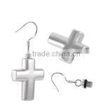 SRE8021  China Blank Cross Urn Stainless Steel Cremation Jewelry Ash Earring