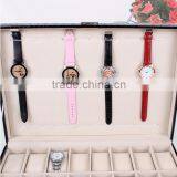 Factory Wholesale Custom High-grade PU Leather 24 Slots Watches Boxes, Fashion Black Storage Box thumbnail-6