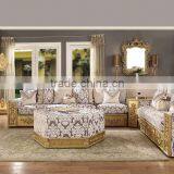 Trade Assurance Gold Supplier European Classic Leather Sofa With Wooden Frame And Red Fabric/1+2+3 Classic Sofa (MOQ=1 Set) thumbnail-4