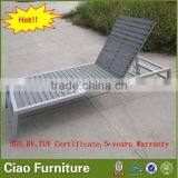 Leisure outdoor plastic wood sun lounger beach lounge chair