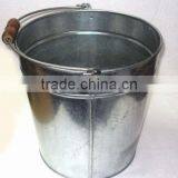 Galvanised Pails, Galvanized Pail With Handles, Metal Bucket Pail, Galvanized Bucket With Wooden Handle, Decorative Bucket Pails thumbnail-3