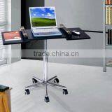 Black Foldable Laptop desk Rolling Tray Workstation Desktop computer table