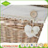 Wholesale High Quality Customized Lined Wicker Cotton Decoration of the Dirty Laundry Basket thumbnail-3