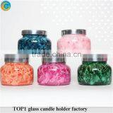 Personalized Memorial Candle Holder Mosaic Multi Color Candle Holder for Decoration