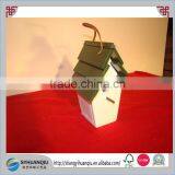 Cute Wood Bird House - Hand Made Indoor / Outdoor Home Decor Green Roof thumbnail-1