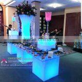 Pink Acrylic Dining Table Base With Clear Top for Romantic Wedding thumbnail-3