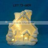 House Shaped Christmas Decoration Ceramic Christmas Light House thumbnail-6