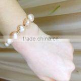 14k Gold 4-5 mm Pink Baroque Freshwater Pearl Bracelet thumbnail-3