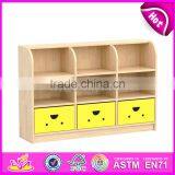 New Design Cartoon Bus Shape Multi Storage Shelf Wooden Kids Storage Cabinet W08C208 thumbnail-5