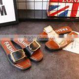 Low Moq Summer Flat Slipper Shoes for Ladies Cheap Wholesale Surplus Stock thumbnail-3