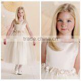 Light Pink Satin Fashion Flower Girl Wedding Dress thumbnail-1