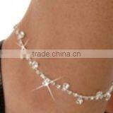 Custom Cupchian Crystal Anklet White Crystal Prong Seting Anklet Five Star Claw Chain Barefoot Jewelry for Summer Holiady thumbnail-3