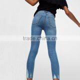 Wholesale Ladies Capri Jeans Ladies Tight Jeans Fashion Woman Apparel thumbnail-4