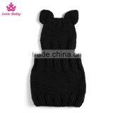 Hotsale Newborn Baby Crochet Knit Costume Baby Photo Props Black Cat and Scarf 2pcs Sets thumbnail-2