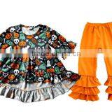 Cartoon Halloween Girls Clothing Sets of Printed Long Sleeve Baby Wholesale Ruffle Clothes thumbnail-4