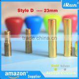 (MOQ:100pcs) Set of 4 Shoelace Aglets - Quadrilateral Shoelace Tips - DIY Shoelace Accessories ( Gold&Silver ) - 23mm Round Tips thumbnail-1