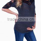 LACE ACCENT MATERNITY TOP W/ NECKLACE thumbnail-1