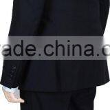 NAAMS MEN'S WOOL 2 BUTTON 2 VENT SLIM FIT SUIT JACKET FLAT FRONT PANT NAVY HERRINGBONE thumbnail-3