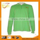 100% Contton Fashion Green Long Sleeve Zipper Polo thumbnail-1