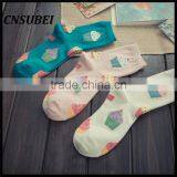 200 Needle Fresh Color Korean Cute Cartoon Ice Cream Women Tube Socks for Young Girl Normal Wearing thumbnail-4