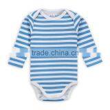 2017 Navy Style Wholesale Baby Romper Blue & White Stripes Pattern Long Sleeves Onesie Baby Bodysuit Jumper thumbnail-1