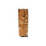 Hindu Deities Goddess Luxmi India Wood Carving Artefact thumbnail-1
