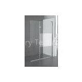 Frosted Glass Bi Fold Shower Door Frameless Brass Hinges Polished Profile thumbnail-1