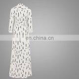 Modern Dubai Style Kebaya Shirt Islamic Dress Abaya Muslim Shirt Long Printing Abaya For Office Lady Latest Burqa Design thumbnail-6
