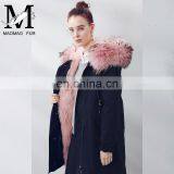 Custom Soft Cheap European Style Real Fox Fur Lining Women Hooded Coat thumbnail-3