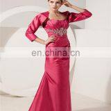 2018 Elegant Sweetheart Floor Length Evening Dress Beaded Ruched Lace-up Mother Of The Bride Dress With Jacket thumbnail-2