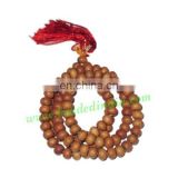White Sandal Wood Beads Mala, Holy Wood Beads-Seeds String (mala), size: 6mm