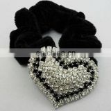 Hot rhinestone crystal heart elastic hair band accessories