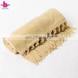 Custom Thread Knitted Super Soft Chenille Chunky Throw Blanket With Tassel For Travel thumbnail-3