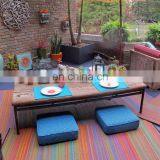 Outdoor Plastic Decorative Rainbow Color Stripe Patio Rugs for Home and Hotel thumbnail-3
