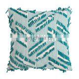 Boho Style Colorful Hand Block Indian Pillow Cover Decorative 18X18" Embroidery Chindi Cushion Cover thumbnail-3