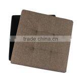 Ample Collapsible Storage Ottoman With Cushion Top thumbnail-3