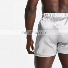 Wholesale Custom Logo Summer Breathable 100% Polyester Men Shorts Pyjama Satins Shorts thumbnail-3