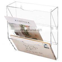3 Tier Premium Clear Acrylic Wall Mounted Mail Letter Holder Office Document Organizer Rack