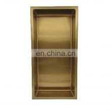 High Quality Built-in Bathroom Stainless Steel Mirror Gold Black White Shower Wall Niche Recessed Metal Shower Shelves