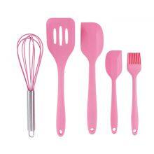 Home and Kitchen Accessories 5Pcs Heat Resistant Food Silicone Kitchen Utensils Cooking Spatula Set thumbnail-4