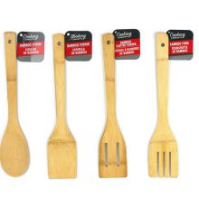 Wholesale bamboo kitchen tools /bamboo utensil set bambu cooking spatula bamboo spoon set