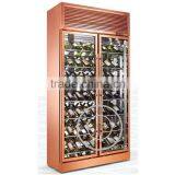OP-A1003 Luxury Gold Color Two Doors Customized Wine Glass Display Cooler thumbnail-1