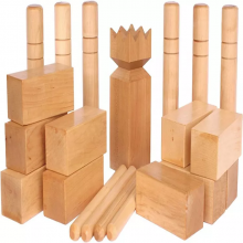 Outdoor Wooden Game Kubb Viking Game Set Skittles thumbnail-3