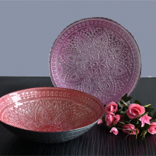 Golden Mandala Pattern Glass Charger Plates And Bowl Wholesale thumbnail-2