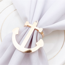 Eco-friendly Metal Gold Ship Anchor Napkin Rings Serviette Holder for Wedding Party Restaurant Home Table Decoration thumbnail-3